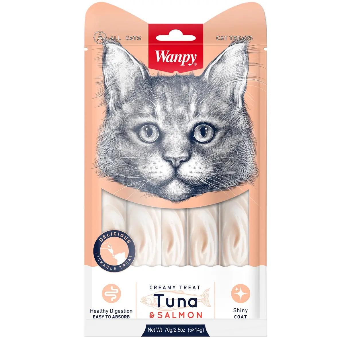 Wanpy Creamy Lickable Tuna Salmon Treats for Cats