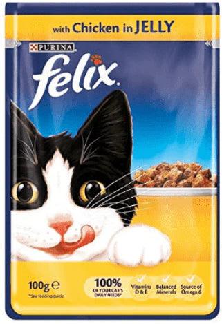 Felix Adult Cat Mixed Selection in Jelly Wet Food Pouch 100g