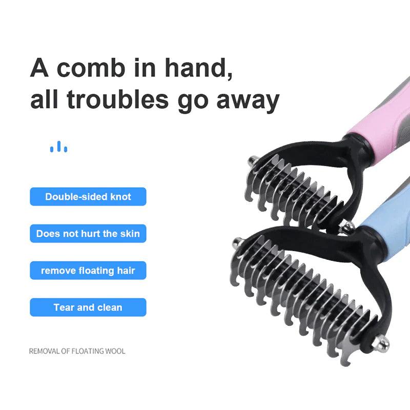 Dual Head Safe Pet Grooming & Dematting Comb