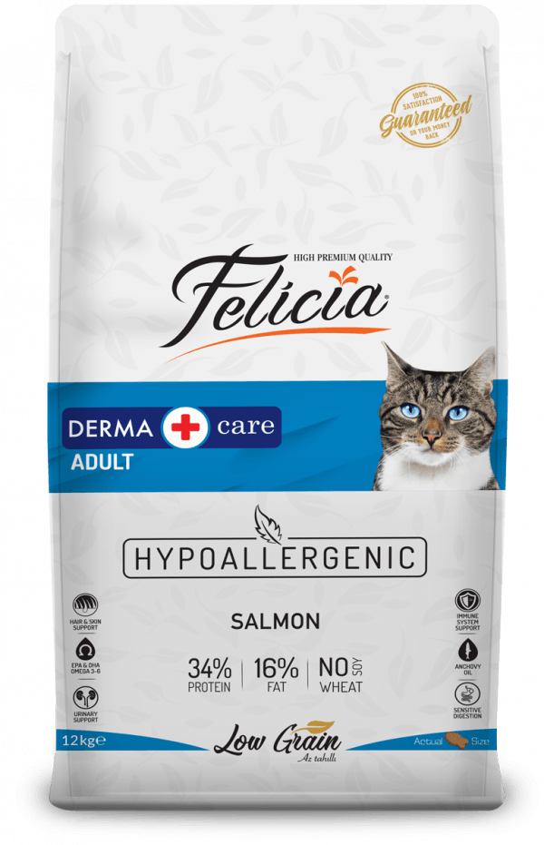 Felicia Derma Care Low Grain Adult Cat Food with Salmon