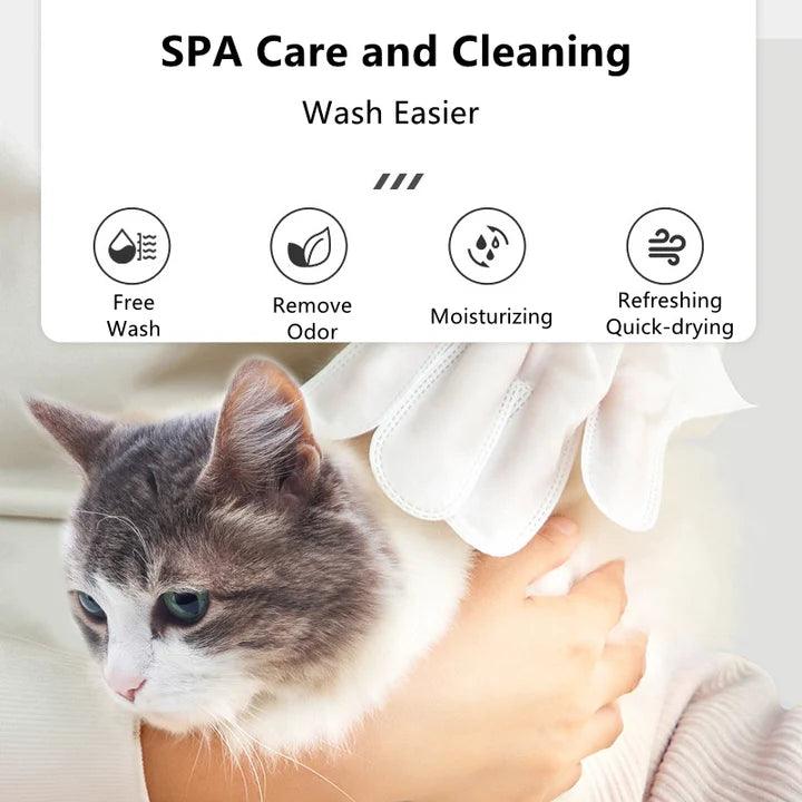 No Rinse Spa Wet Gloves for Pet Cleaning