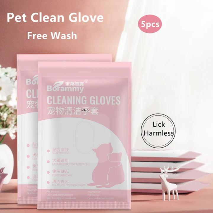 No Rinse Spa Wet Gloves for Pet Cleaning