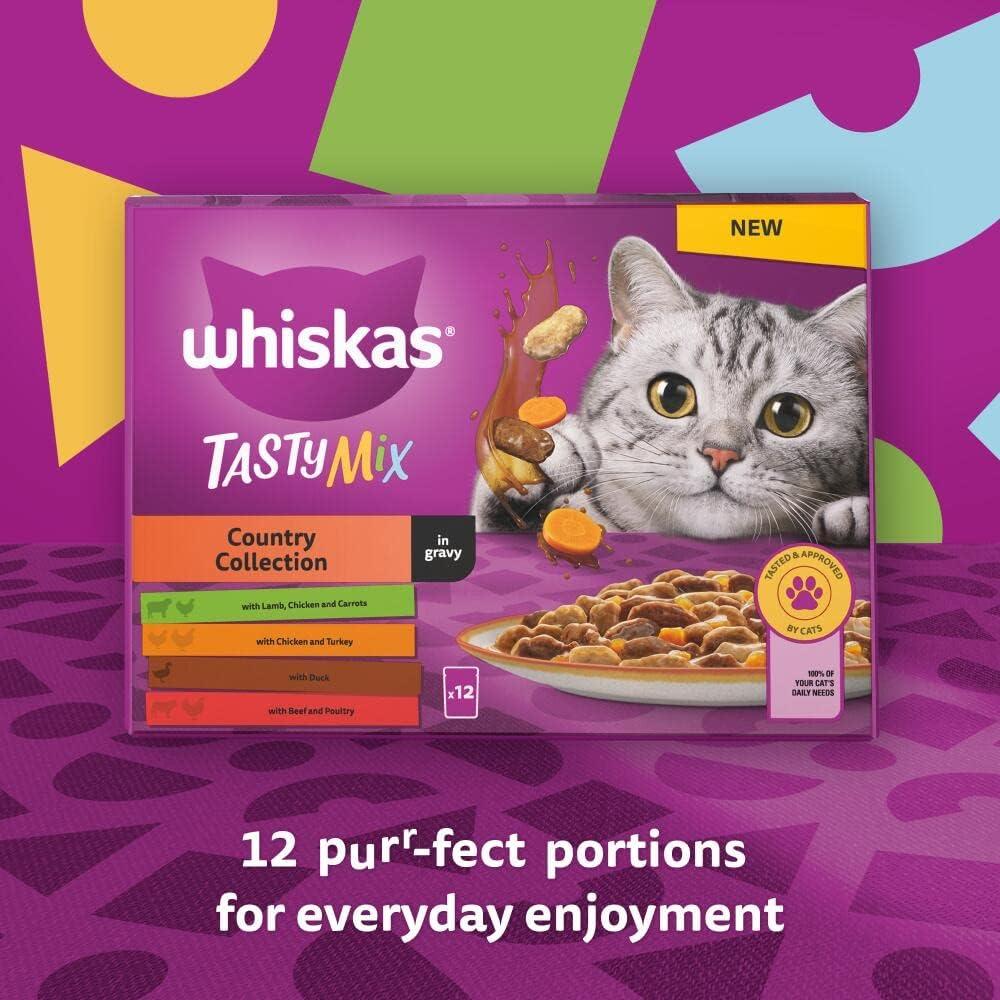 Whiskas Tasty Mix 1+ Country Collection Gravy Pouches 12x85 g